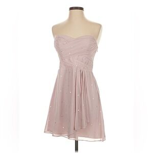 Express Women’s Strapless Light Pink Chiffon Mini Dress